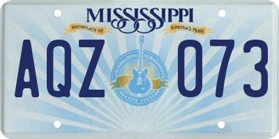 MS license plate AQZ073