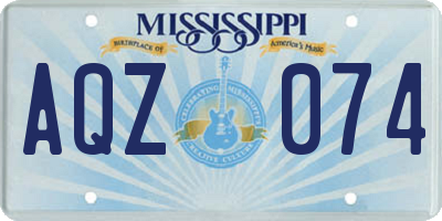 MS license plate AQZ074