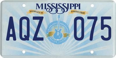 MS license plate AQZ075