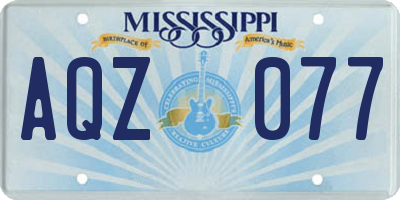 MS license plate AQZ077