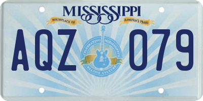 MS license plate AQZ079