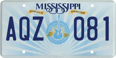 MS license plate AQZ081
