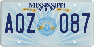 MS license plate AQZ087