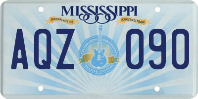 MS license plate AQZ090