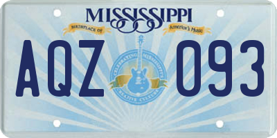 MS license plate AQZ093