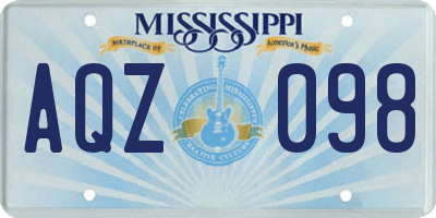 MS license plate AQZ098