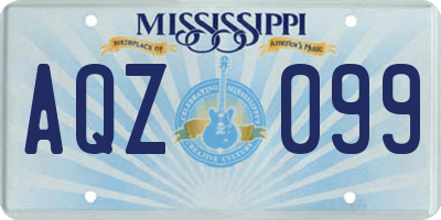 MS license plate AQZ099