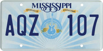 MS license plate AQZ107