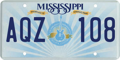 MS license plate AQZ108