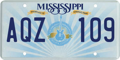 MS license plate AQZ109