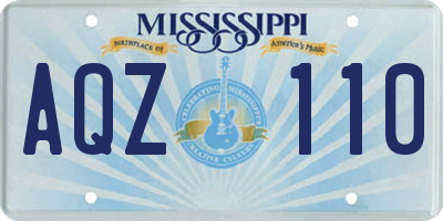 MS license plate AQZ110