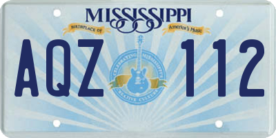 MS license plate AQZ112