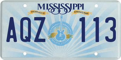 MS license plate AQZ113