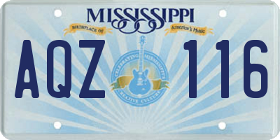 MS license plate AQZ116