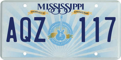 MS license plate AQZ117