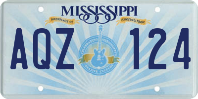 MS license plate AQZ124