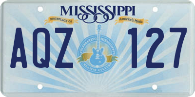 MS license plate AQZ127
