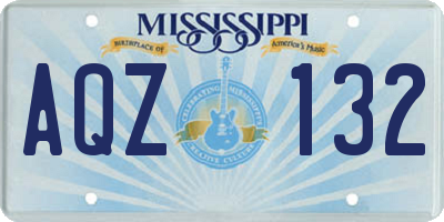 MS license plate AQZ132