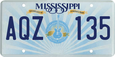 MS license plate AQZ135