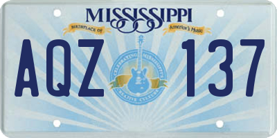 MS license plate AQZ137