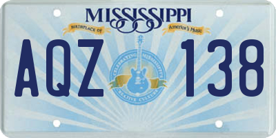 MS license plate AQZ138