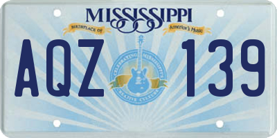 MS license plate AQZ139