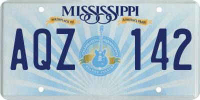 MS license plate AQZ142