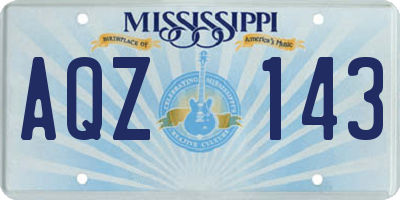 MS license plate AQZ143