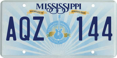 MS license plate AQZ144