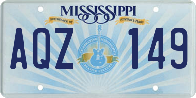 MS license plate AQZ149