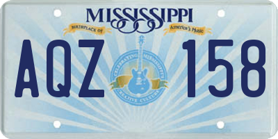 MS license plate AQZ158
