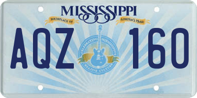 MS license plate AQZ160