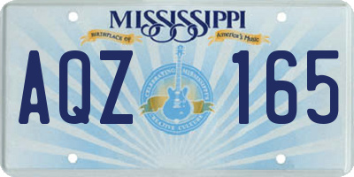 MS license plate AQZ165