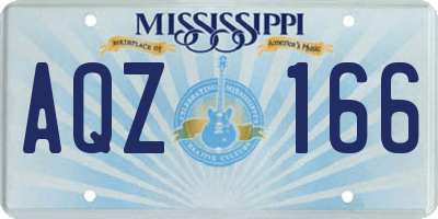 MS license plate AQZ166