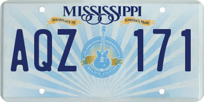 MS license plate AQZ171