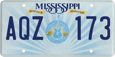 MS license plate AQZ173