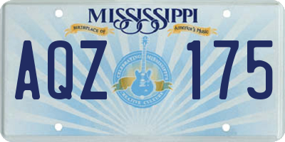 MS license plate AQZ175