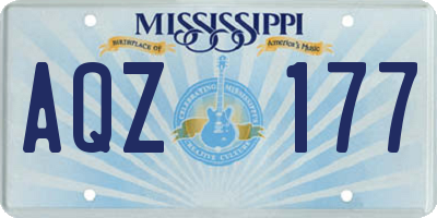 MS license plate AQZ177