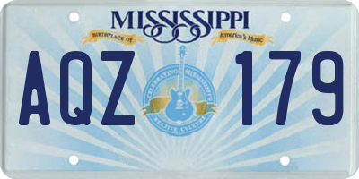MS license plate AQZ179