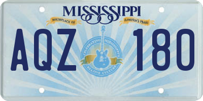 MS license plate AQZ180