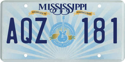 MS license plate AQZ181