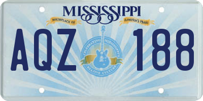 MS license plate AQZ188
