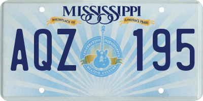 MS license plate AQZ195