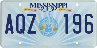 MS license plate AQZ196