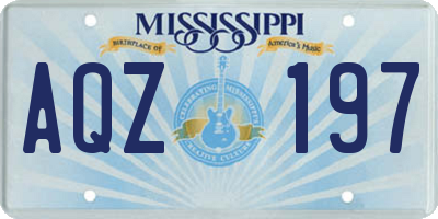 MS license plate AQZ197