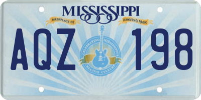 MS license plate AQZ198