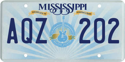 MS license plate AQZ202