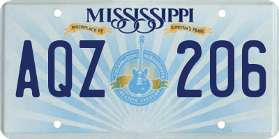 MS license plate AQZ206