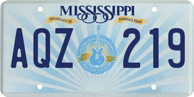 MS license plate AQZ219