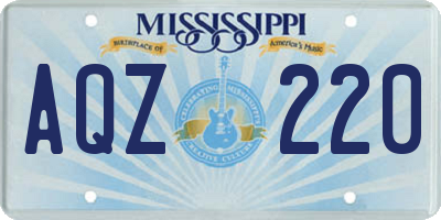 MS license plate AQZ220